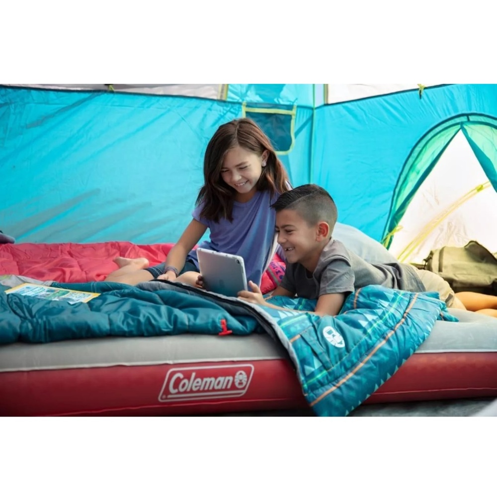 Coleman Kids 50 Degree Sleeping Bag Teal Glow In The Dark